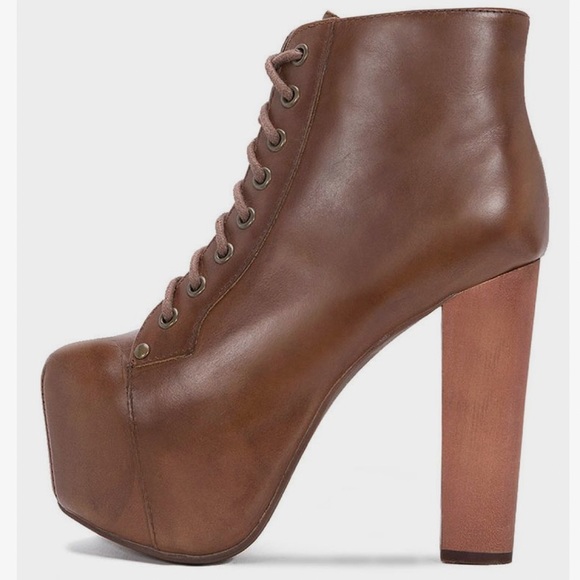 ❤️ Jeffrey Campbell Lita Booties Brown Leather 🤎 - Picture 2 of 9
